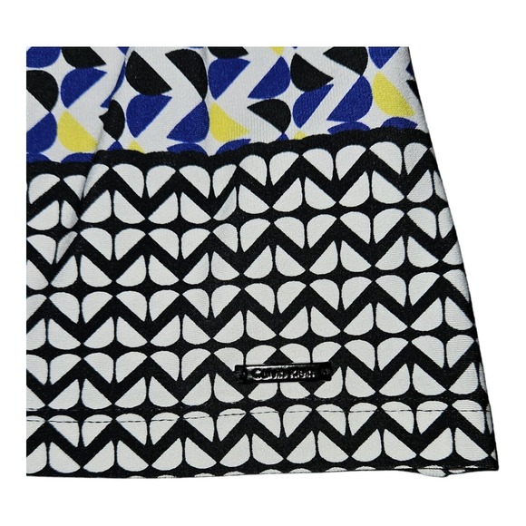 Calvin Klein Blouse Sleeevless Women's Petite Large (PL)White/Blue/Black/Yellow - Picture 2 of 6